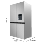 Frigorífico americano - Cecotec Bolero CoolMarket 4D 564 Inox E, Total No Frost, 183cm, 564 l, Inverter Plus, Metal Cooling, Dispensador de agua, Inox - Imagen 2