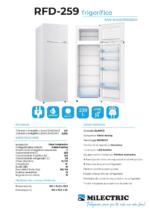 Frigorífico dos puertas - MILECTRIC RFD-259, Ciclico, Altura 1600 mm, Capacidad 239 l, Blanco - Imagen 3