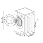 Lavadora carga frontal - CECOTEC Bolero DressCode 7150 Inverter Steel A, 7 kg, 12 programas, 300