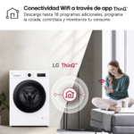 Lavadora carga frontal - LG F4X1009NWK, 9 kg, 1400 rpm, 10 programas, AI Direct Drive™, ThinQ™, Blanco Marfil - Imagen 7