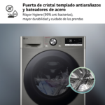 Lavadora carga frontal - LG F4WR7009AGS, Serie 700, 9 kg, 1400 rpm, 14 Programas, AI Direct Drive™, TurboWash™360˚, Inox - Imagen 8