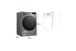 Lavadora carga frontal - LG F4WR7010AGS, 10 kg, 1400 rpm, 14 programas, Inox antihuellas - Imagen 3