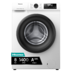 Lavadora carga frontal - Hisense WF1Q8041BW, 8 kg, 1400 Rpm, Función Vapor, Eficiencia A-20%, Blanco