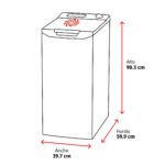 Lavadora carga superior - AEG LTA6G7331E, 7 kg, 1300 rpm, 11 programas, Motor Inverter, ProSense, Blanco - Imagen 2