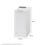 Lavadora carga superior - Candy TCA474TM5-S ProWash 500, 7 kg, 1400 rpm,  Motor Inverter, Wi-fi,Blanco - Imagen 2