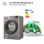 Lavadora carga frontal - LG F4WR5009A6M.AMBQPES, 9 kg, 1400 rpm, 12 programas, Inox grafito antihuellas - Imagen 2