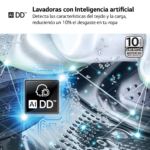 Lavadora carga frontal - LG F4WR5009A6M.AMBQPES, 9 kg, 1400 rpm, 12 programas, Inox grafito antihuellas - Imagen 4