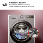 Lavadora carga frontal - LG F4WR5009A6M.AMBQPES, 9 kg, 1400 rpm, 12 programas, Inox grafito antihuellas - Imagen 7