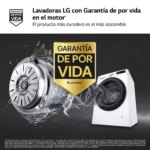 Lavadora carga frontal - LG F0P3CYV2W, 20 kg, 1000 rpm, 14 programas, TurboWash™ 360˚, Steam™, Blanco - Imagen 4