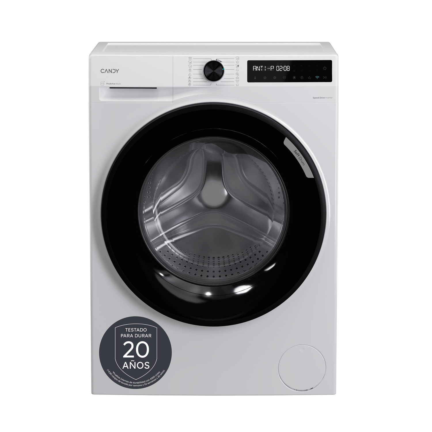 image-1530.png Lavadora carga frontal - Candy BR 48SBL6-S, 8 kg, 1400 rpm, 16 Programas, Inverter, WiFi y Bluetooth, Blanco - Imagen 1