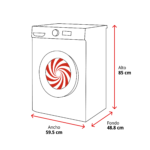 Lavadora carga frontal - Candy BR 48SBL6-S, 8 kg, 1400 rpm, 16 Programas, Inverter, WiFi y Bluetooth, Blanco - Imagen 3