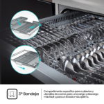 Lavavajillas - Hisense HS623D10X, 14 servicios, 7 programas, 60 cm, Media Carga, Tercera bandeja, Inox - Imagen 8