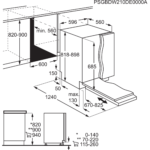 Lavavajillas integrable - AEG FSE76727P, 14 servicios, 7 programas, 60 cm, GlassCare, Tercera Bandeja, Sin panelar - Imagen 2