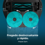 Robot friegasuelos - Cecotec Conga X50, 50 W, 240 min autonomía, Navegación láser, Fregado spin, 15000 Pa, Negro - Imagen 3