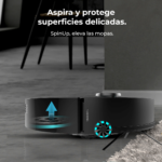 Robot friegasuelos - Cecotec Conga X50, 50 W, 240 min autonomía, Navegación láser, Fregado spin, 15000 Pa, Negro - Imagen 6