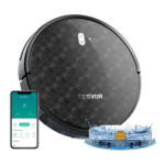Robot aspirador - TESVOR TSV002, 25 W, Depósito 600 ml, Autonomía 150 min, Negro
