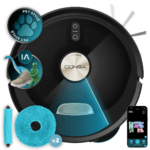 Robot friegasuelos - Cecotec Conga M100 Spin AI, Navegación inteligente IA, Programable, Negro
