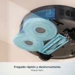 Robot friegasuelos - Cecotec Conga M100 Spin AI, Navegación inteligente IA, Programable, Negro - Imagen 4