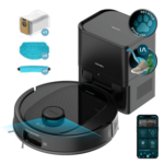 Robot friegasuelos - Cecotec Conga Y80, Navegación inteligente, Programable, 13000 Pa succión, Base de 2,5L, Cepillo para mascotas, Negro