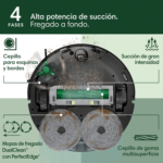 Robot friegasuelos - iRobot Roomba® Plus 505, 295 ml Depósito Polvo, 3l Depósito Agua Base, 3h Autonomía, Negro - Imagen 3