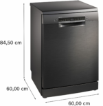 Lavavajillas libre instalación 60 cm - BOSCH SMS4EMC06E, 14 servicios, 6 programas, 600 mm, Negro - Imagen 2