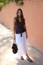 Falda algodón pico blanco
