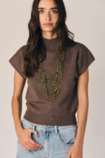 Jersey cuello alto manga corta topo