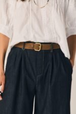 Pantalón fluido tipo tejano azul marino - Imagen 3