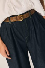 Pantalón fluido tipo tejano azul marino - Imagen 4