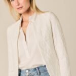 Chaqueta de encaje floral blanco