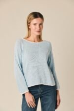 Jersey vivo cuello celeste