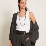 Short lino puntilla gris antracita