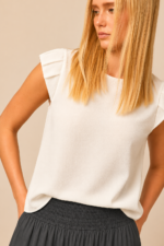 Camiseta volante manga blanco